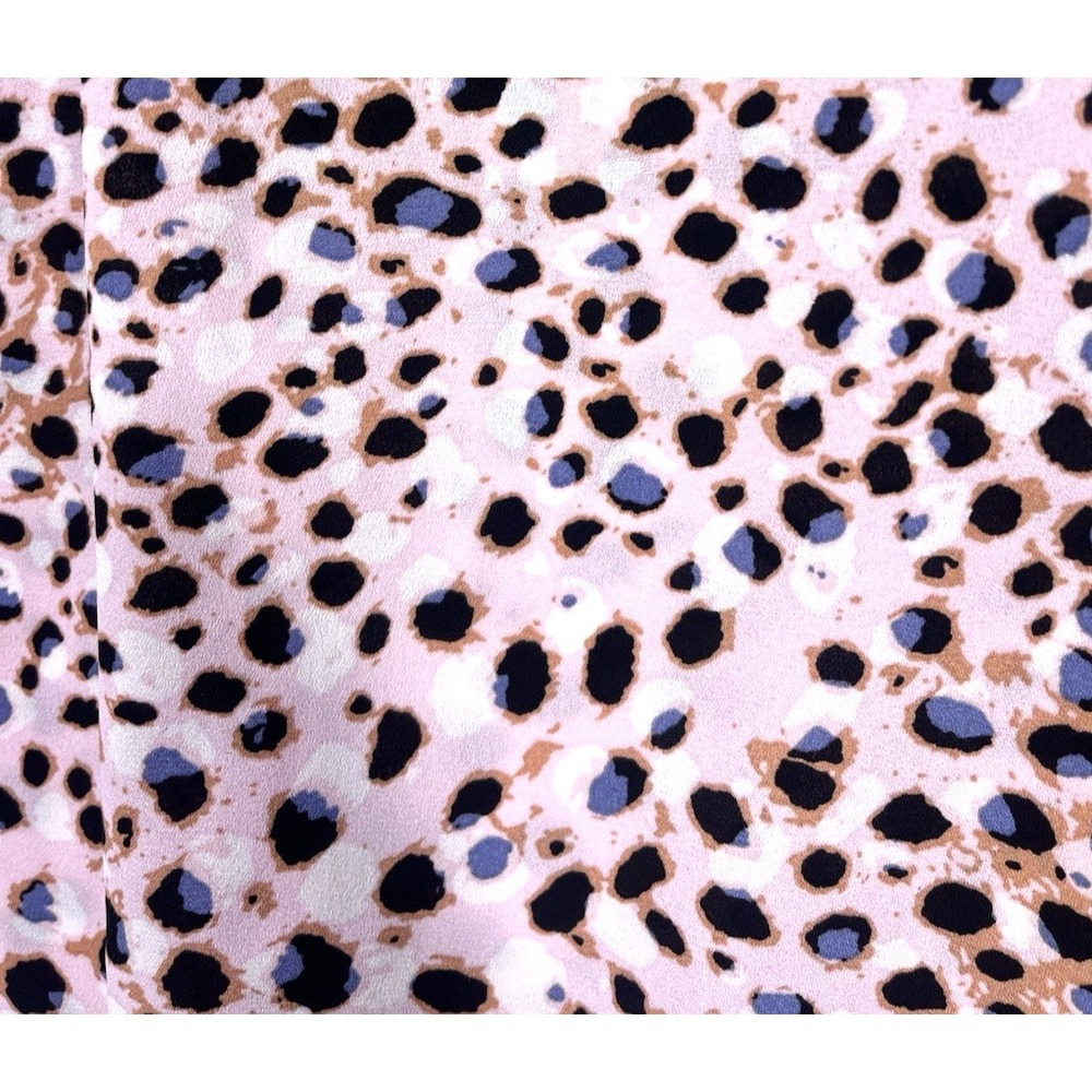 Cabi Seaside Top Size Large Pink Panther Animal Print Blouse Leopard Chiffon - Picture 6 of 13